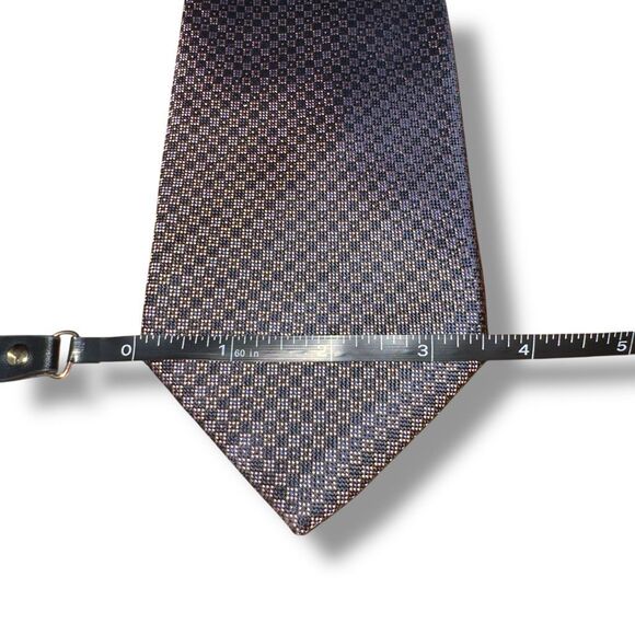 Brioni Purple & Navy Geometric Handmade in Italy 100% Silk Neck Tie - Picture 2 of 4